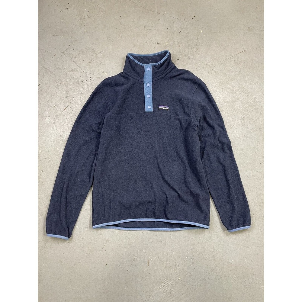 Men's micro D snap t pullover aqua blue fleece